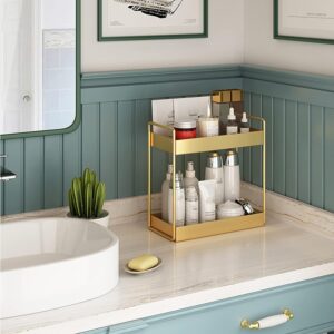 Premium golden wall rack for kitchen and bathroom storage
