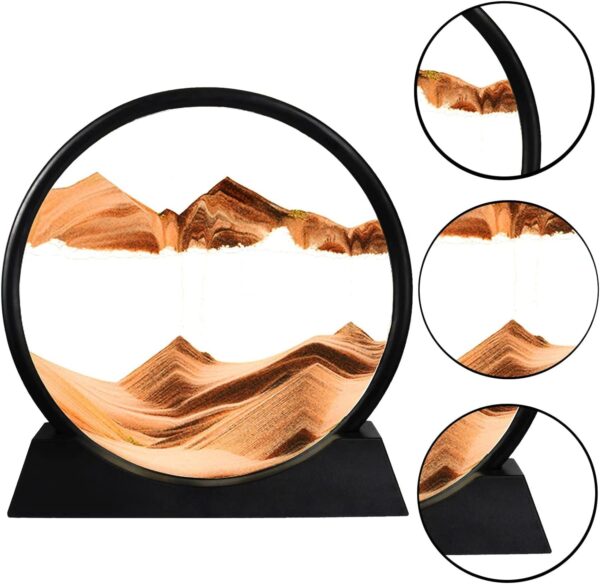 Liquid sand art painting glass showpiece for home and office decor