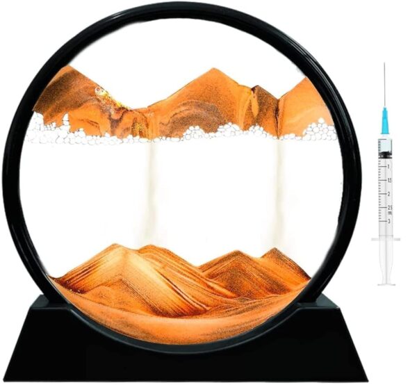 Glass Flowing Sand Art Frame – Liquid Painting with 3D Desert Landscape Effect