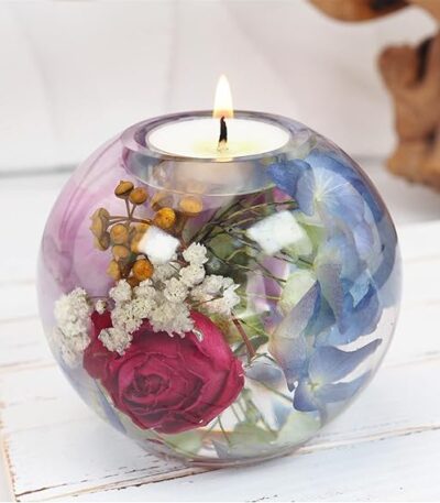 Round silicone molds for resin tealight candle holder