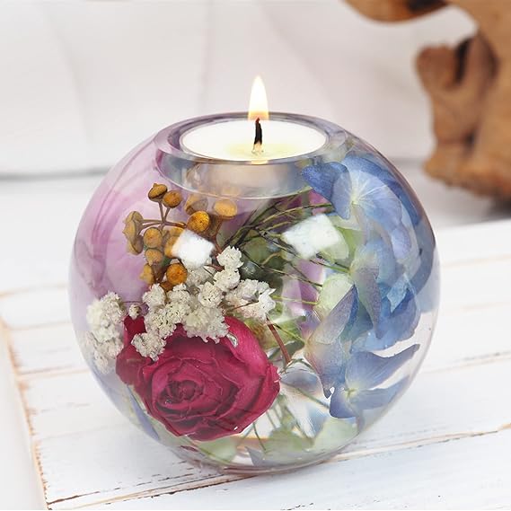 Round silicone molds for resin tealight candle holder