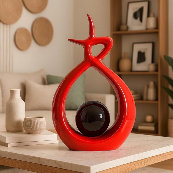 Artistic ceramic spiral sculpture for living room décor