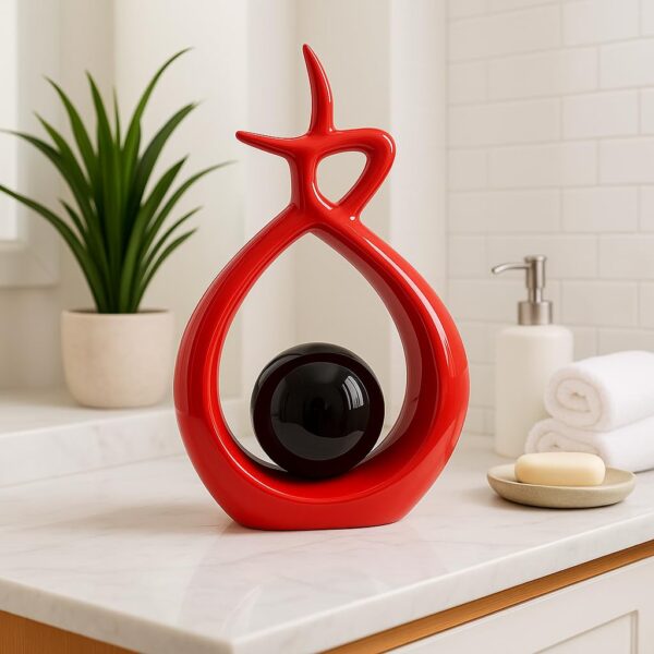 Stylish ceramic swirl home décor figurine