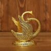 Elegant swan shape golden napkin holder made of oxidized metal