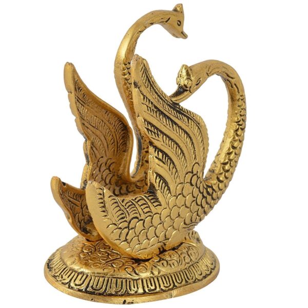 Stylish table napkin holder with golden swan duck design
