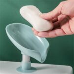 Leaf-Shape Self-Draining Soap Holder for Bathroom and Kitchen