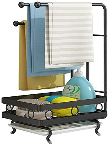 Sponge Holder with Drain Pan for Kitchen Sink – Rust Resistant Design