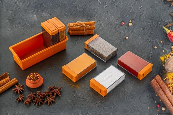 Premium masala rack with easy-flow spice dispenser jars for modern kitchen