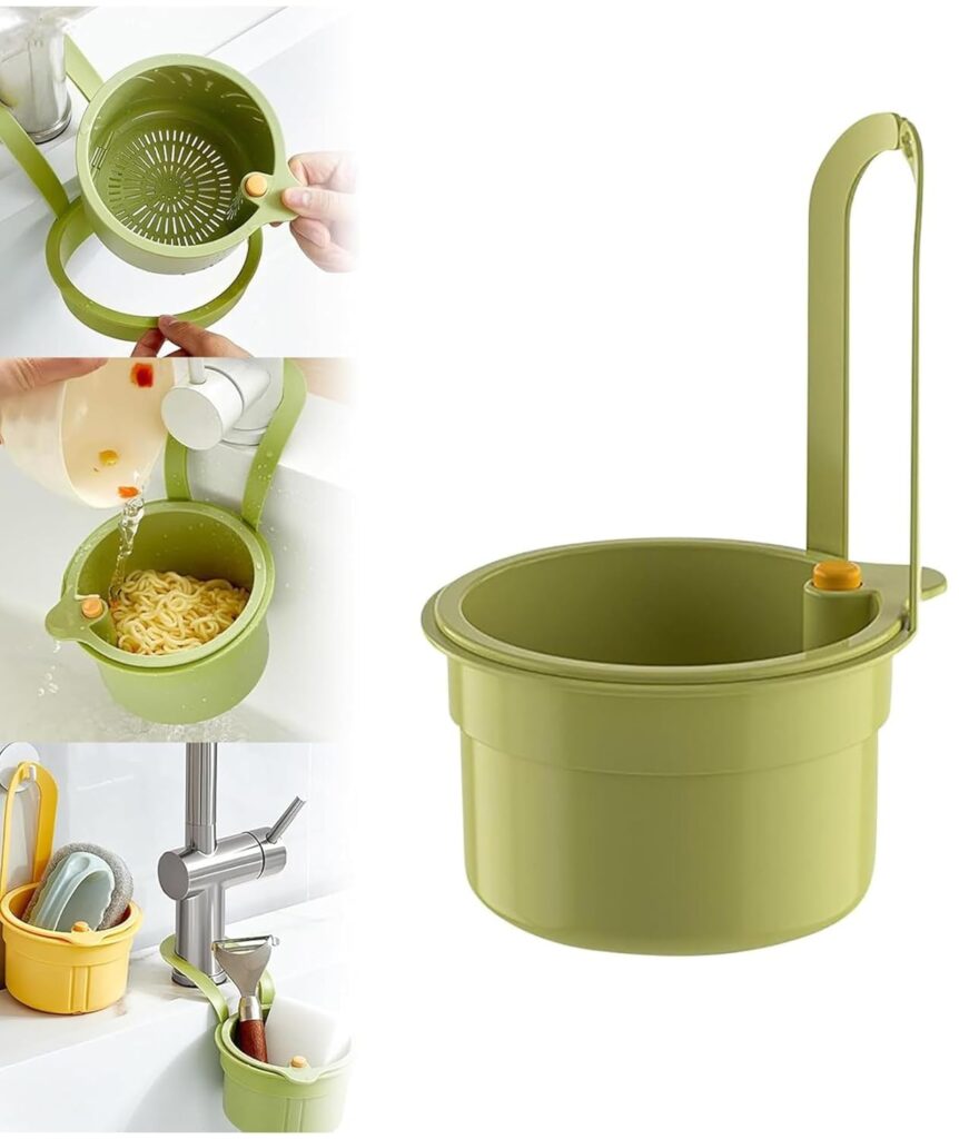 Adjustable kitchen sink drain basket for washing fruits and vegetables