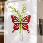 Butterfly-shaped magnetic test tube planter for home décor