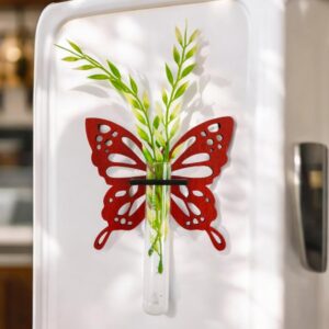Butterfly-shaped magnetic test tube planter for home décor