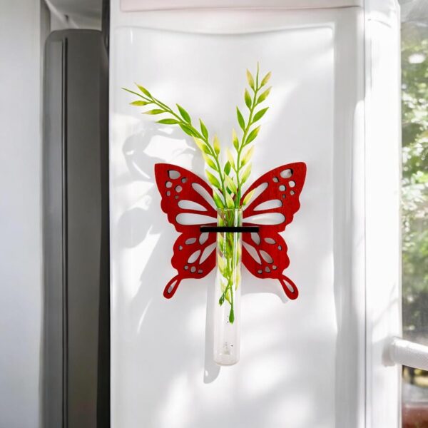 Stylish magnetic butterfly planter with test tube flower vase