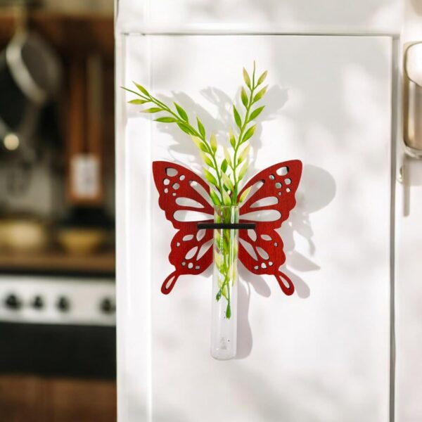 Magnetic test tube planter in butterfly shape for wall decoration