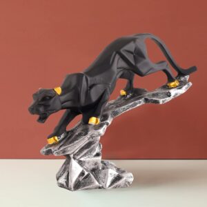 Elegant Black Cheetah Showpiece for Modern Home Décor