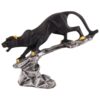Stylish Wild Cheetah Figurine in Black Resin Finish