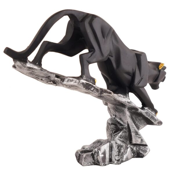 Tall Black Cheetah Figurine for Corner Table Décor