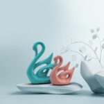 Beautiful golden lucky swan pair showpiece symbolizing love and harmony for living room decoration