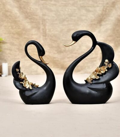 Romantic swan couple figurine symbolizing love and harmony