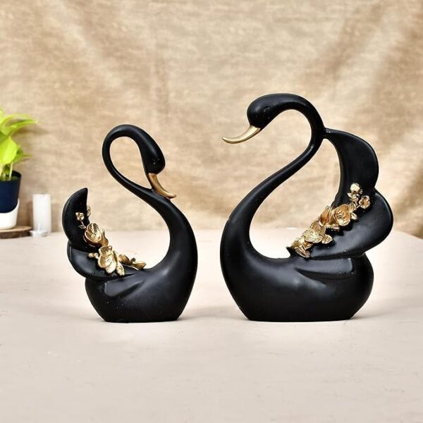 Luxury swan couple sculpture for modern home interiors