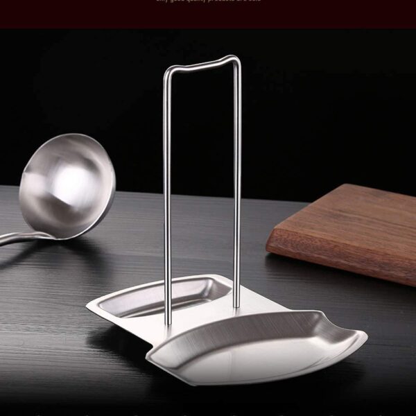 Lid and utensil rest stand made of stainless steel