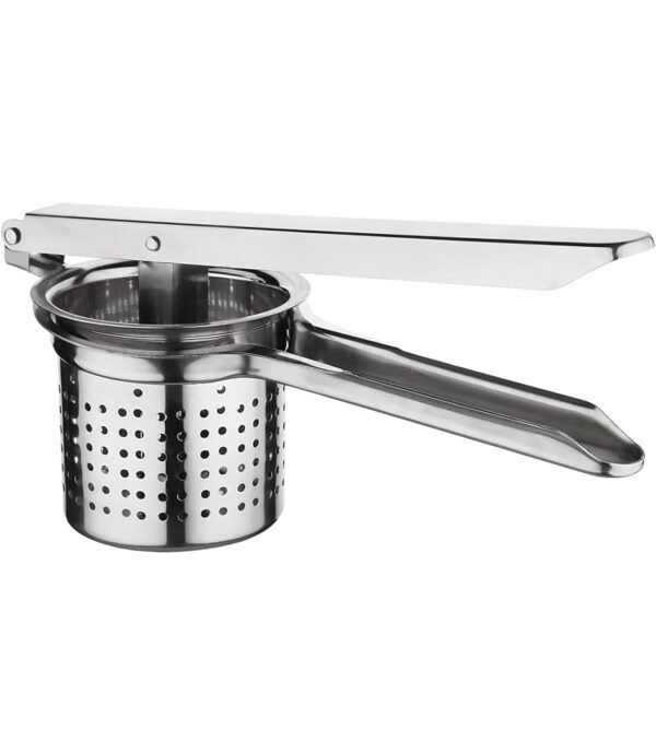 Shiny silver fruit juicer designed for quick juice extraction