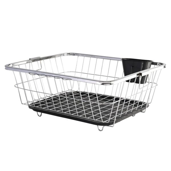 Stainless steel dish rack for kitchen countertop