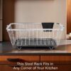 Kitchen stainless steel dish rack with drip tray