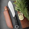 Stainless steel kitchen cleaver knife with wooden handle for precise chopping