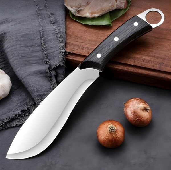 High-quality stainless steel chef cleaver on countertop