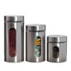 Stainless steel plated glass kitchen canister for food storage