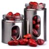 Minimalist kitchen container glass jar with stainless steel finish