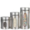Heavy-duty glass storage canister with steel locking lid