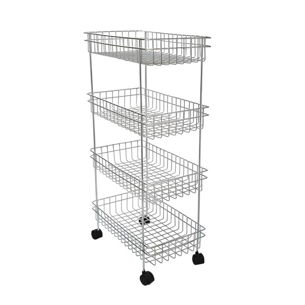 Stainless steel multipurpose kitchen trolley with portable floor-standing design