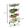 Portable kitchen storage trolley made of durable stainless steel