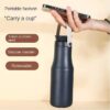 Leak-Proof Stainless Steel Travel Tumbler with Handle Strap