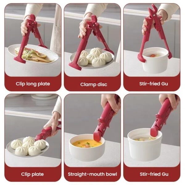 Multi-Purpose Silicone Anti-Burn Clip Tong for Handling Hot Utensils