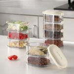 4-layer transparent airtight spice storage box for kitchen