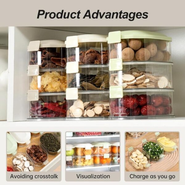 Airtight Food Storage Container – 4 Layer Seasoning & Herb Box