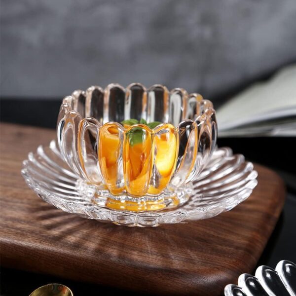 Creative Nordic transparent glass salad bowl for modern dining