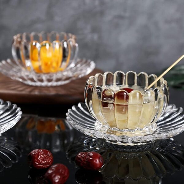 Creative clear glass fruit and salad bowl with Nordic design