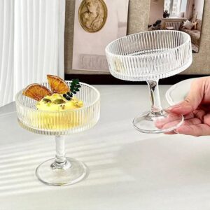 European tall ice cream cup filled with creamy sundae and toppings