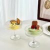 Luxury European style tall ice cream glass on dining table