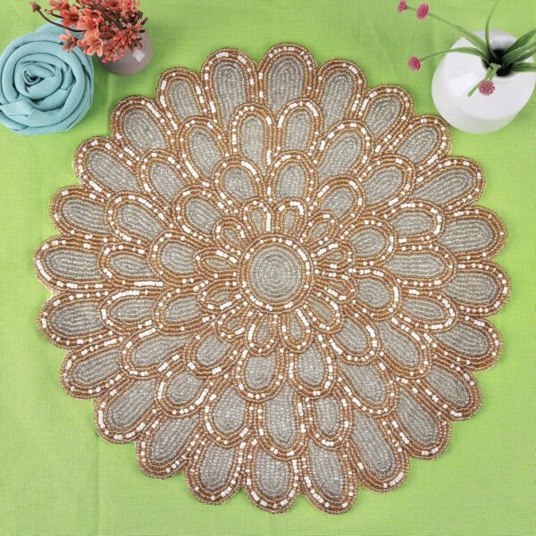 Handcrafted beaded table mat for living room and dining table