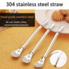 Premium Metal Tea Straw with Strainer for Herbal Drinks