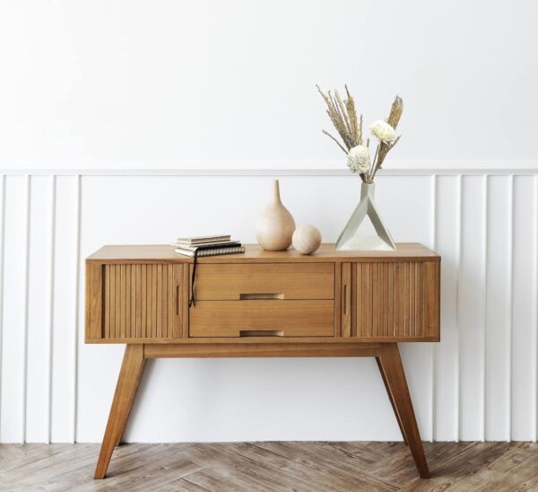 Modern Art Décor Triangle Vase with Faux Flower Arrangement