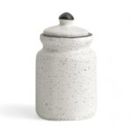 Utility ceramic jar with lid for kitchen storage and organization