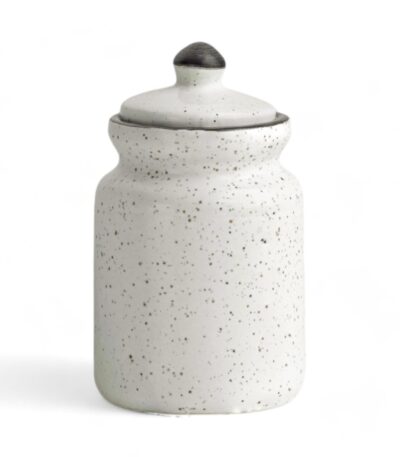 Utility ceramic jar with lid for kitchen storage and organization