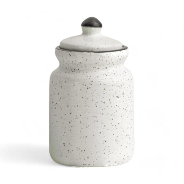 Utility ceramic jar with lid for kitchen storage and organization