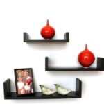 U-shaped floating wall shelves set of 3 for modern home décor