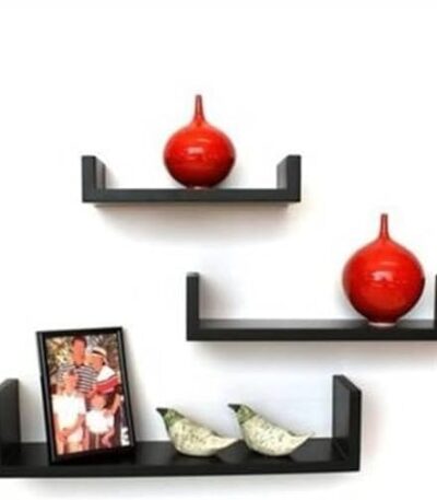 U-shaped floating wall shelves set of 3 for modern home décor